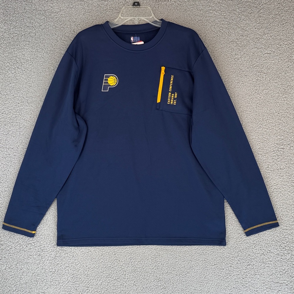 Indiana Pacers NBA Navy & yellow crew neck Long sleeve sweater men’s XL pullover